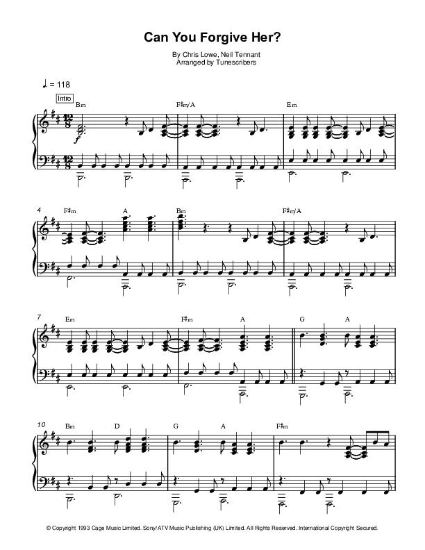 Can You Forgive Her? (arr. Tunescribers)