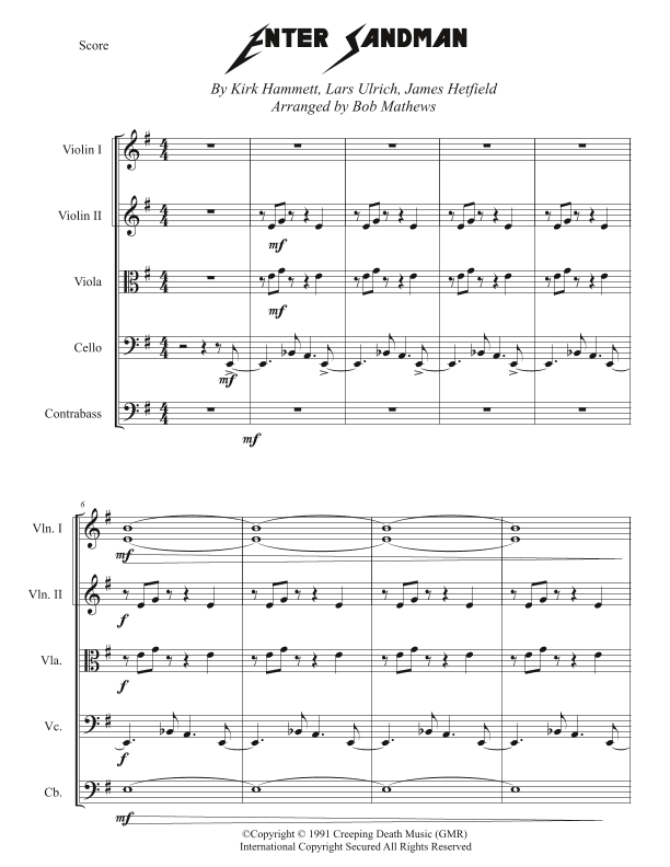 Enter Sandman (arr. Bob Mathews)