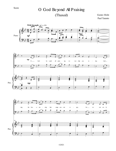 O God Beyond All Praising (arr. Paul Taranto)