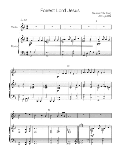 FAIRST LORD JESUS ARRANGEMENT FOR VIOLIN AND PIANO (arr. Lyn Ritz)
