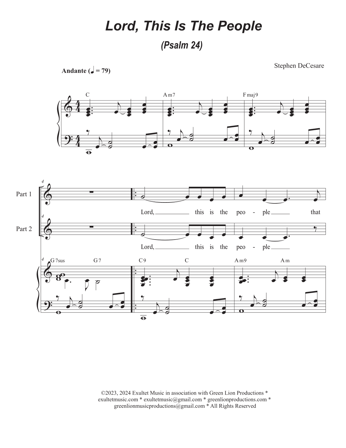 Lord, This Is The People (Psalm 24) (2-part choir)