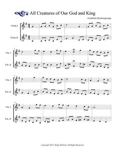 All Creatures of Our God and King (arr. Sandy McIntire)