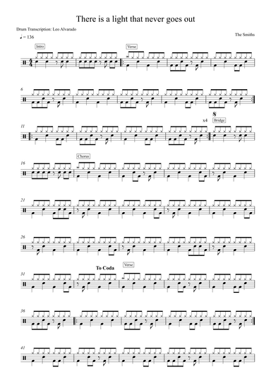 There Is A Light That Never Goes Out (arr. Drum Trancription: Leo Alvarado)