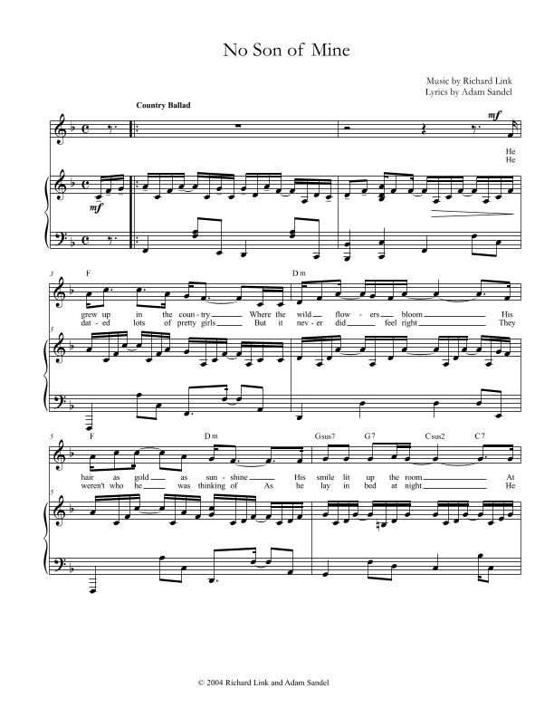 No Son of Mine ( a gay country ballad)