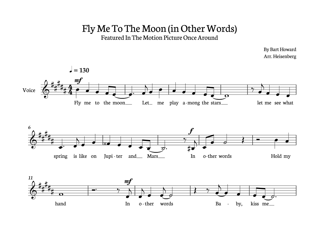 Fly Me To The Moon (in Other Words) (arr. Heisenberg)