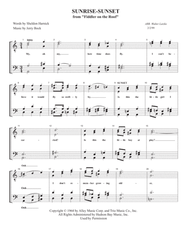 Sunrise, Sunset (arr. Walter Latzko)