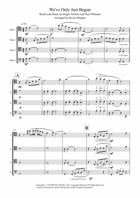 We've Only Just Begun (arr. trombonemusic.co.uk)