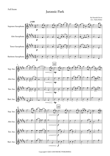 Jurassic Park Iii (arr. Fabio Britto)