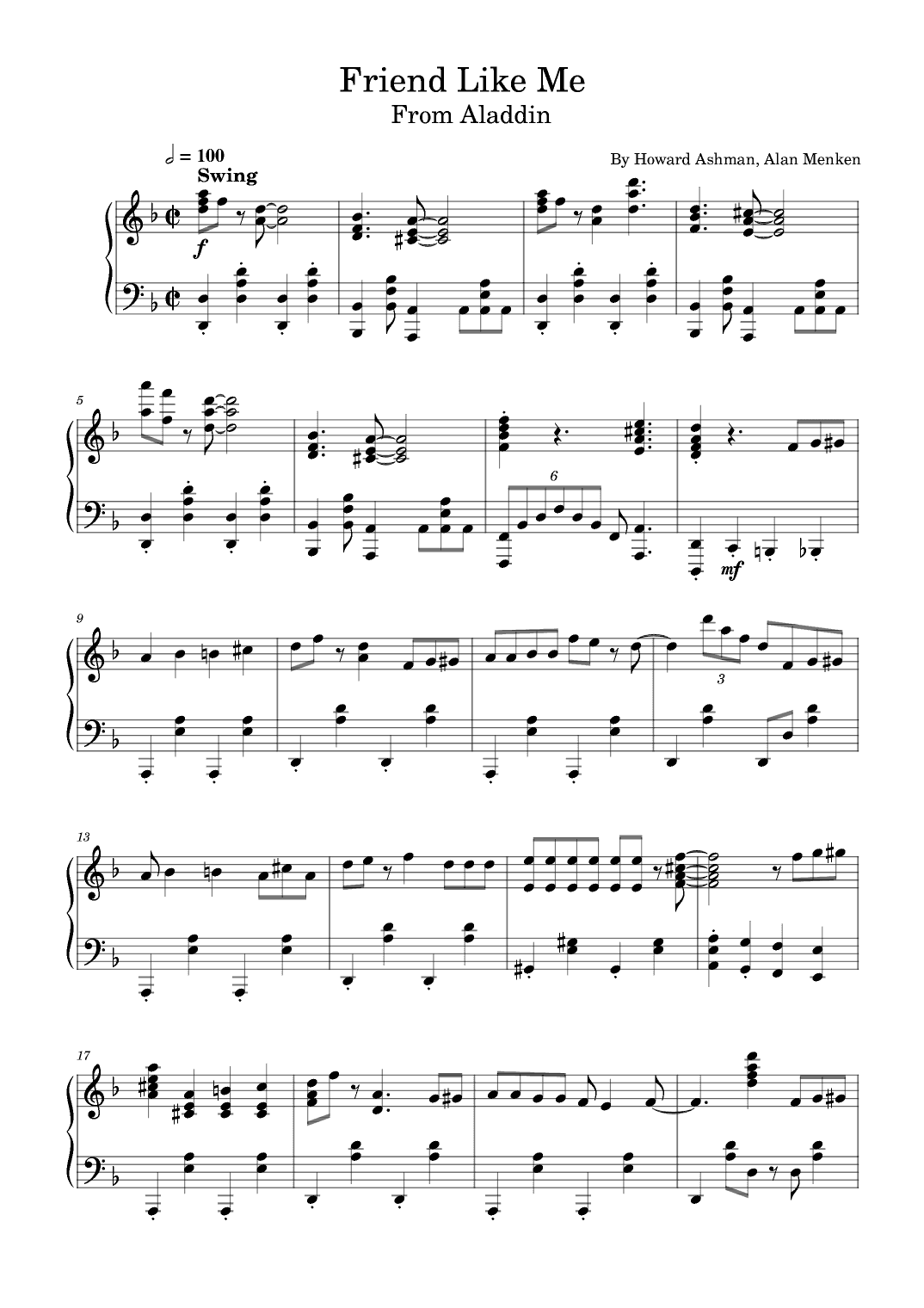 Friend Like Me (arr. poon)