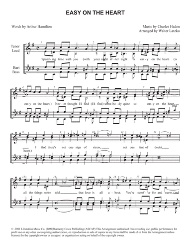 Easy On The Heart (arr. Walter Latzko)
