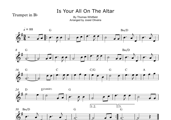 Is Your All On The Altar (arr. Josiel Oliveira)