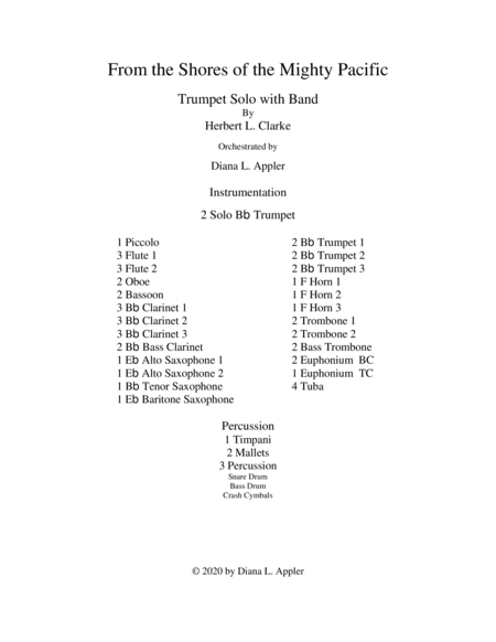 From the Shores Of the Mighty Pacific Trumpet solo with band (arr. Diana L. Appler)
