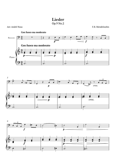Lieder Op.9 No.2 (arr. André Nusa)