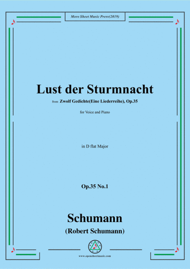 Schumann-Lust der Sturmnacht,Op.35 No.1 in D flat Major,for Voice&Pano (arr. MSM)