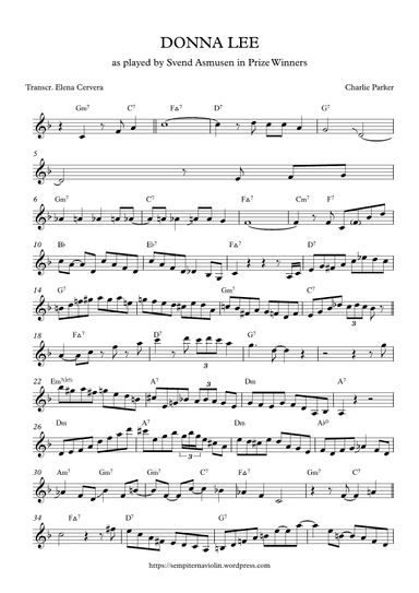 Donna Lee (arr. Elena Cervera)