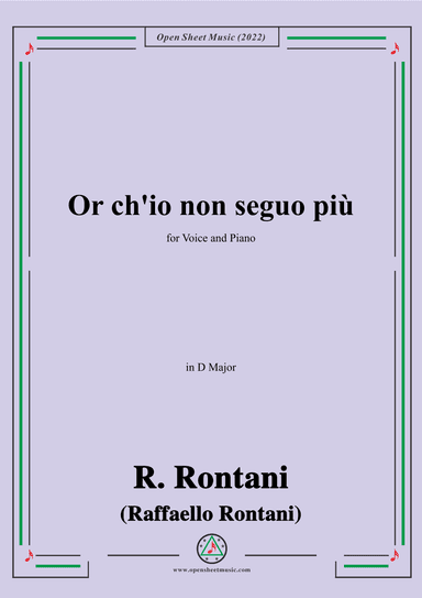 R. Rontani-Or ch'io non seguo più,in D Major (arr. OSM Press)