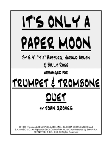 It's Only A Paper Moon (arr. John Groves)
