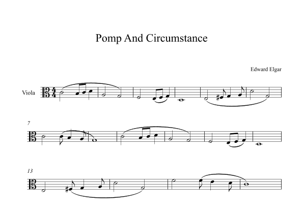 Pomp And Circumstance - Edward Elgar (Viola) C major (arr. Digital Book Music)