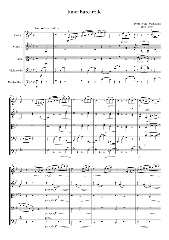June: Barcarolle (arr. Y.A.)