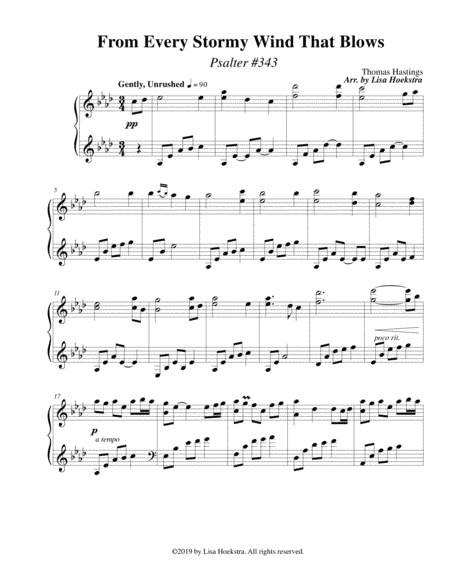 From Every Stormy Wind that Blows(Psalter #343) (arr. Lisa Hoekstra)