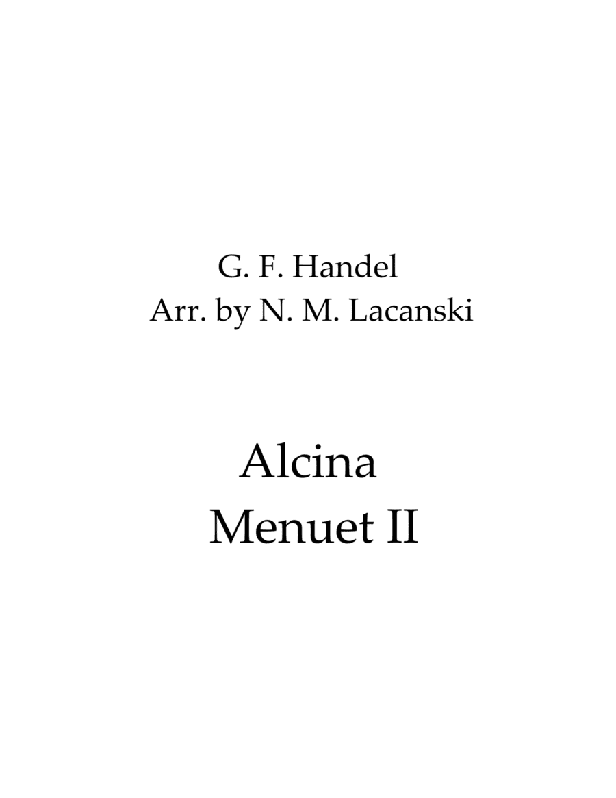 Alcina Menuet II (arr. Nick Lacanski)