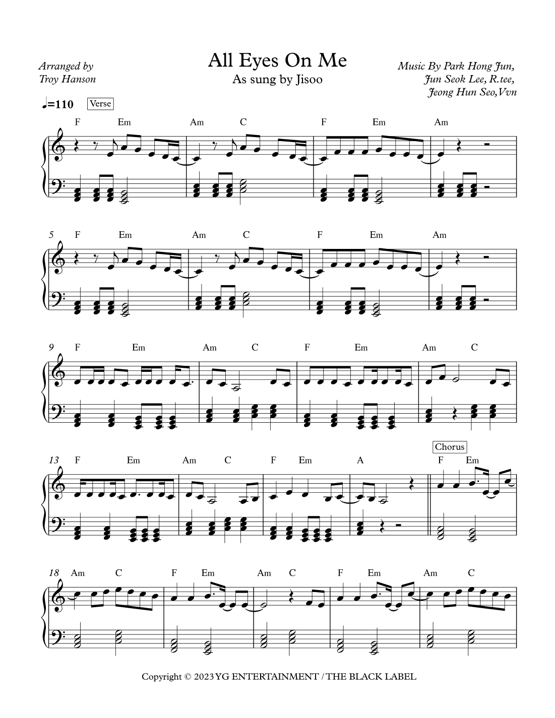 All Eyes On Me (arr. Troy Hanson)