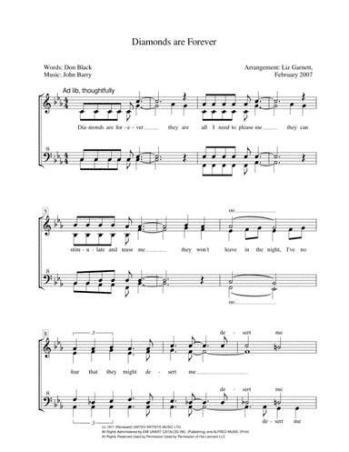 Diamonds Are Forever (arr. Liz Garnett)