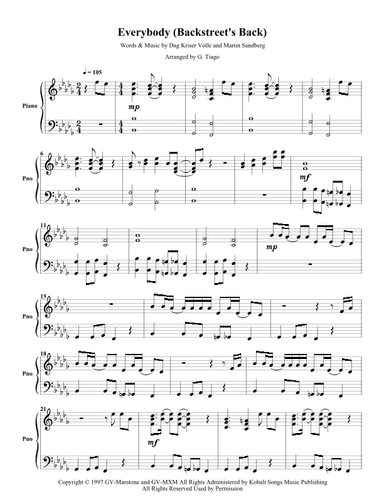 Everybody (backstreet's Back) (arr. G. Tiago)