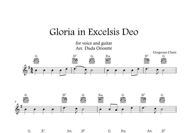 Gloria in excelsis Deo (G major - TABS - no lyrics) (arr. Duda Oriontte)