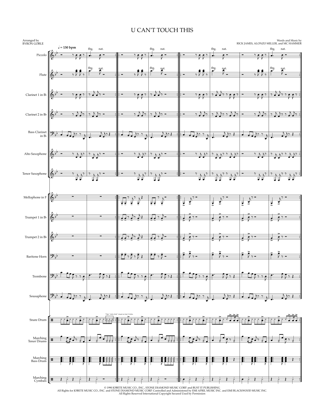 U Can't Touch This (arr. Byron Goble)