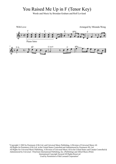 You Raise Me Up (arr. Miranda Wong)