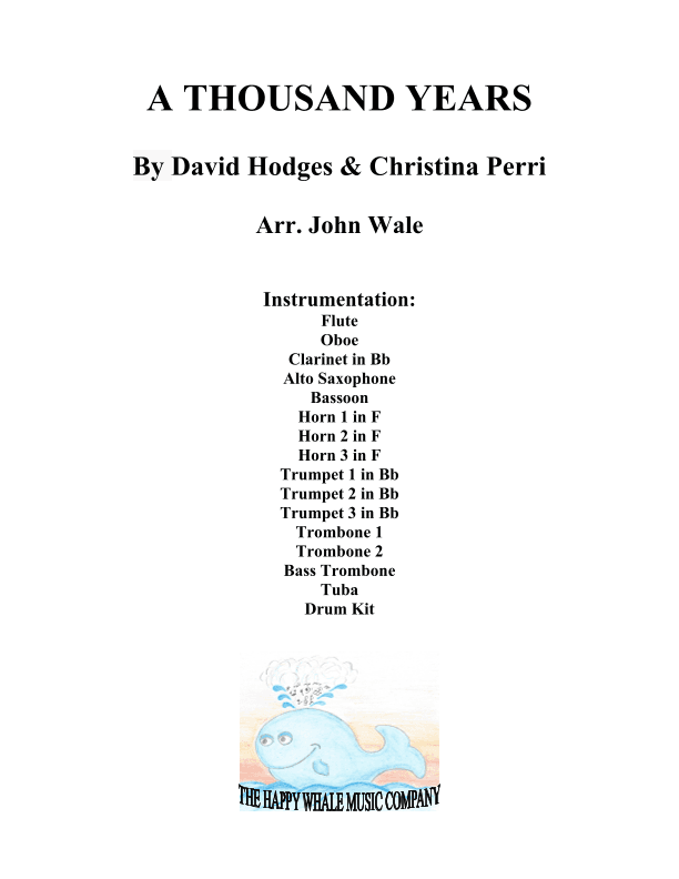 A Thousand Years (arr. John Wale)