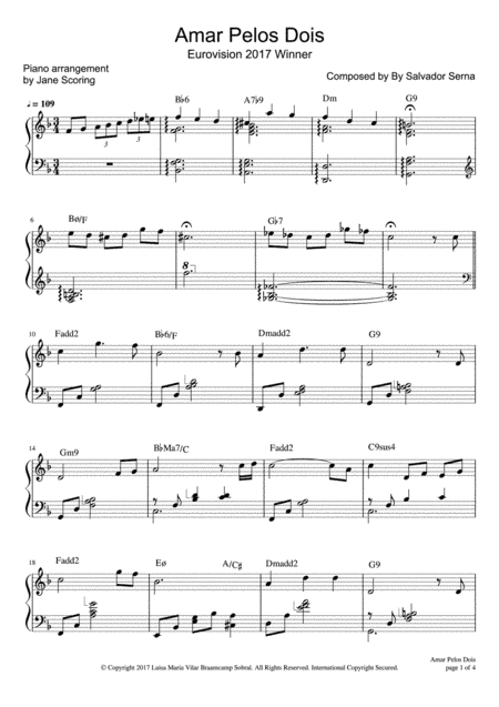 Amar Pelos Dois (arr. Jane Scoring (Evgeniya Kozhevnikova))