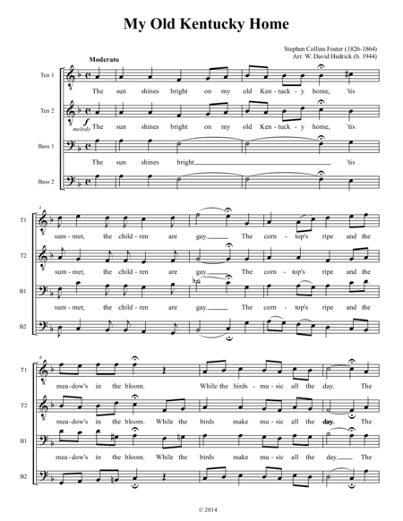 My Old Kentucky Home (arr. W. David Hedrick)