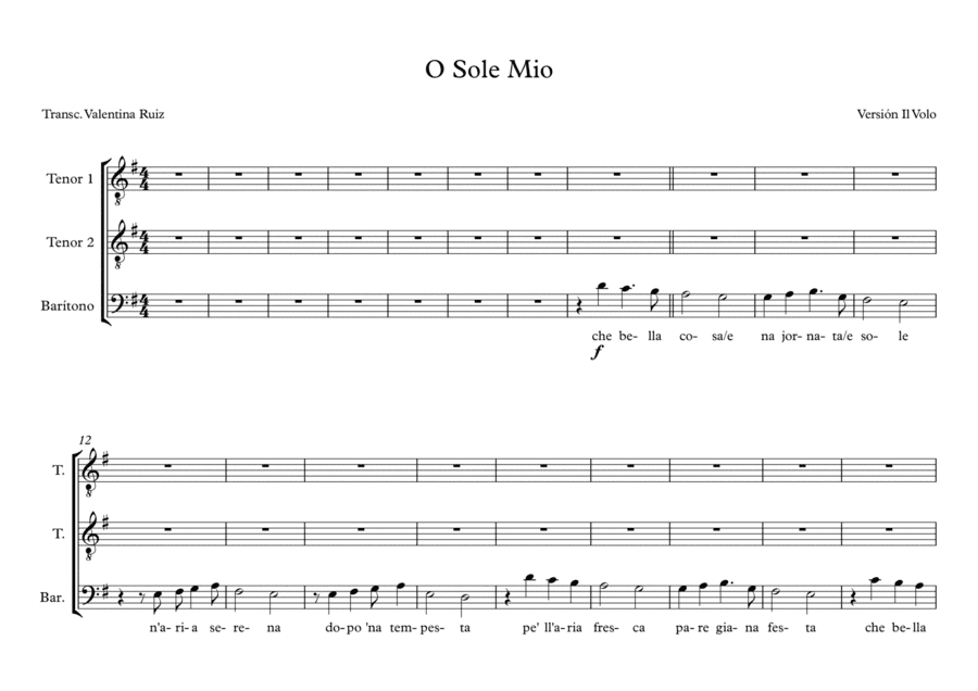 O Sole Mio (arr. Valentina Ruiz)
