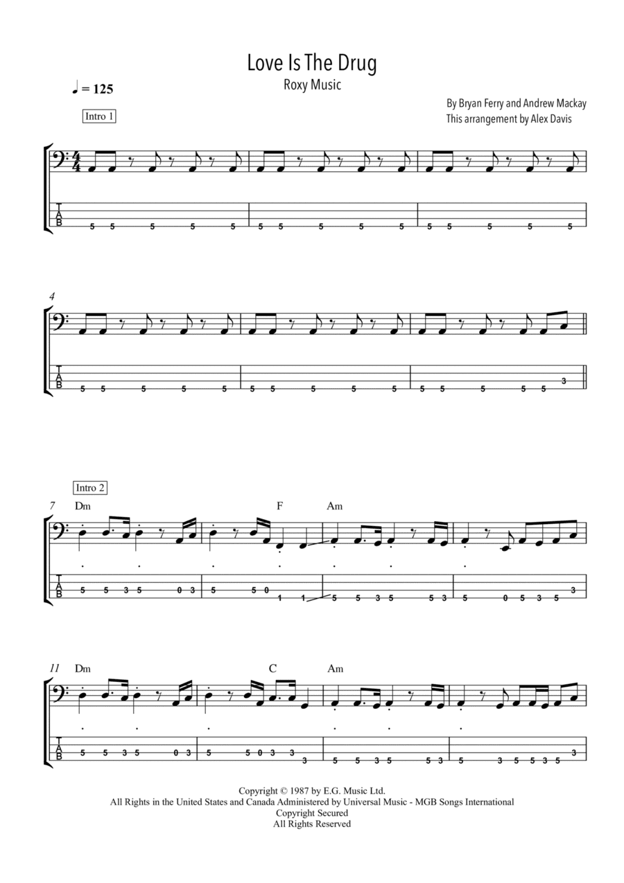 Love Is The Drug (arr. Alex Davis)