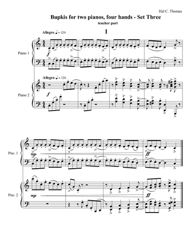 Bupkis for 2 pianos - Set 3 - Teacher part (Full Score)