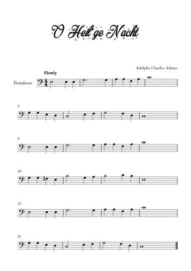 O Heil’ge Nacht (for Trombone) (arr. Cadenza Editions)