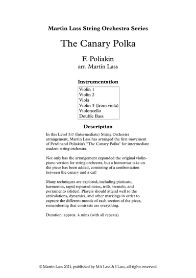 The Canary Polka (arr. Martin Lass)