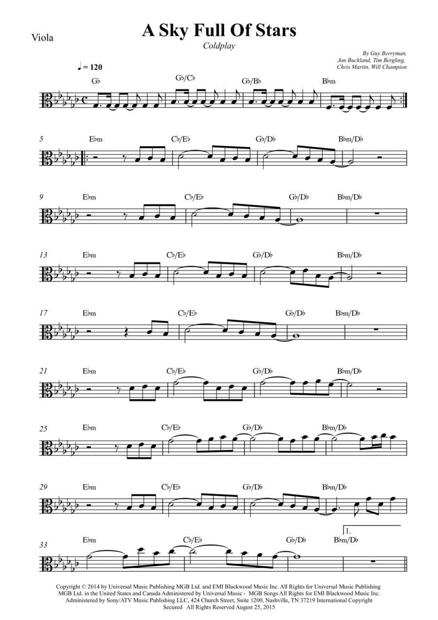 A Sky Full Of Stars (arr. Wesley S. SIlva)