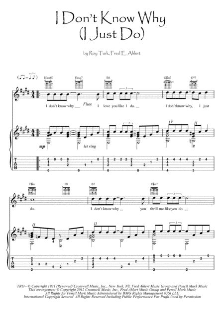 I Don't Know Why (i Just Do) (arr. PianoSheetNow)