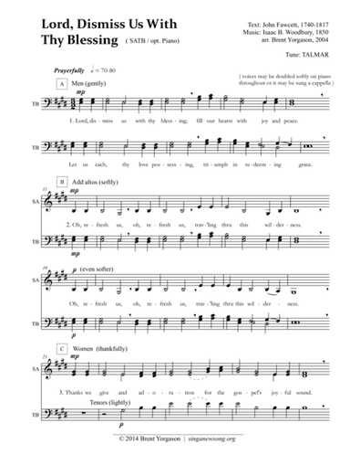 Lord, Dismiss Us With Thy Blessing (arr. Brent Yorgason)
