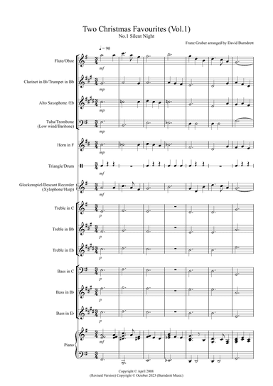 2 Christmas Favourites for Beginner and Advanced School Wind Band (volume one) (arr. David Burndrett)