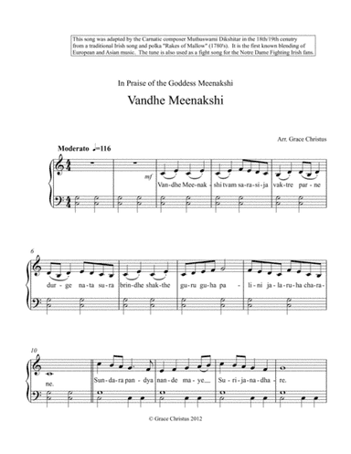 Vandhe Meenakshi (arr. Grace Christus)