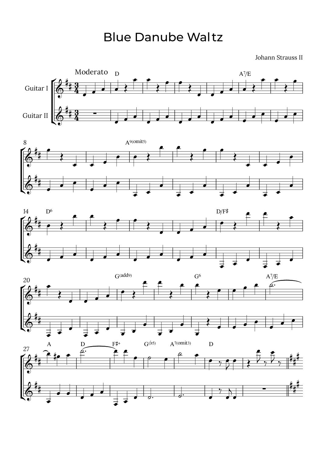 Blue Danube Waltz (arr. Alex Nunes Rodrigues)