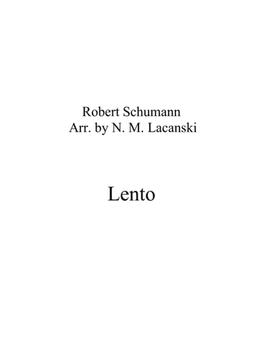 Lento (arr. Nick Lacanski)