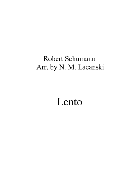 Lento (arr. Nick Lacanski)