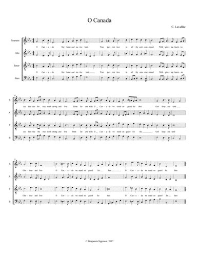 O Canada (arr. Benjamin Sigerson)
