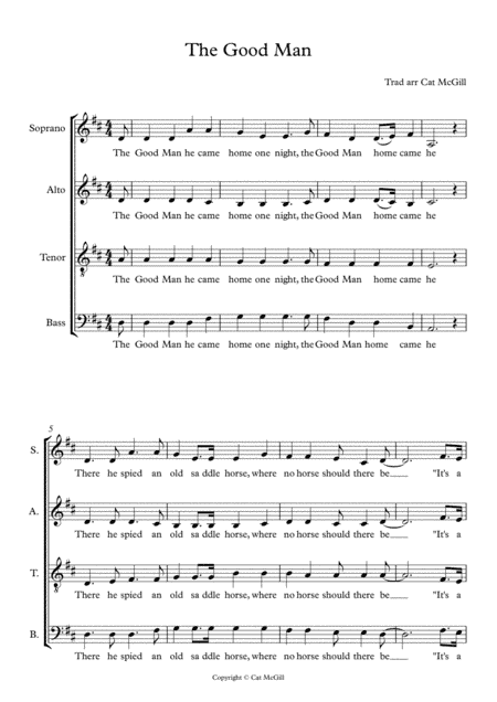 The Good Man (English folk song arranged for a cappella choir) (arr. Cat McGill)