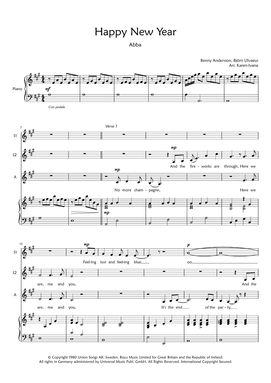 Happy New Year (arr. Karen Ivana)